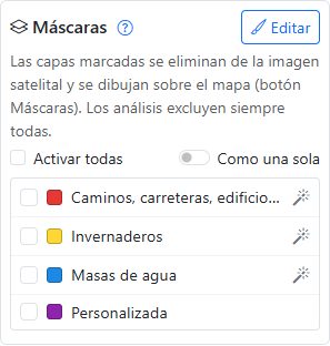 Recuadro Máscaras del visor con las cuatro capas
